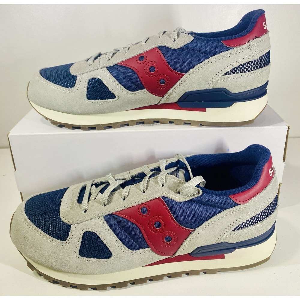 Saucony Shadow Original Women's 7.5 / Big Kids 6 Grey Navy Red Sk267821 New